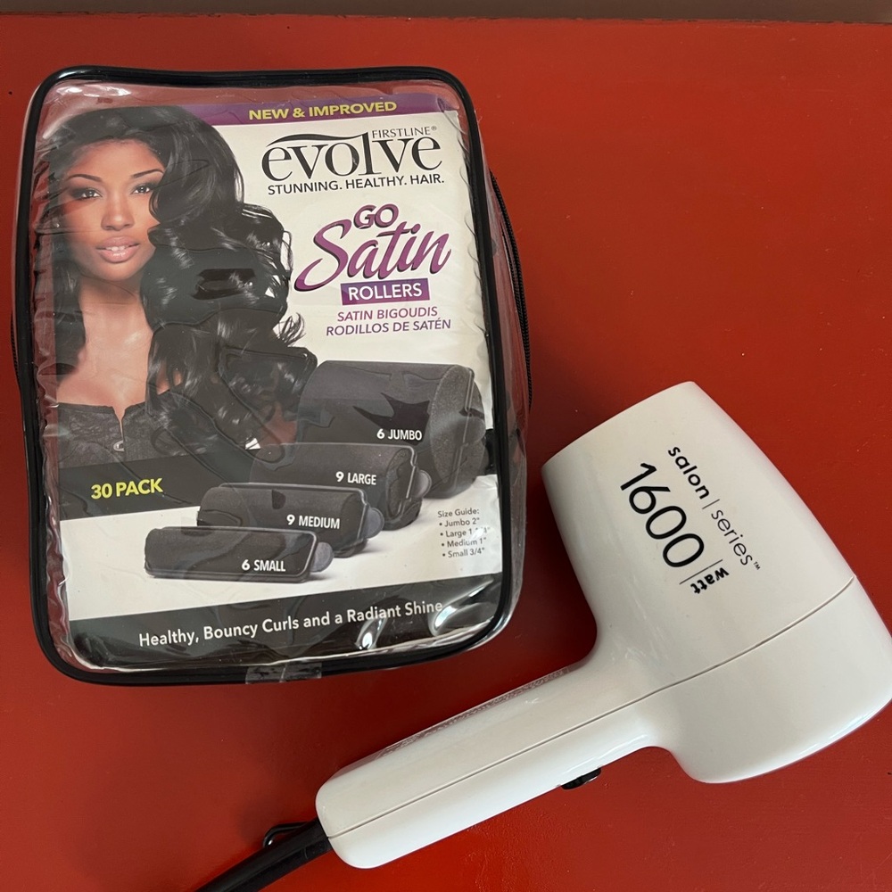 🔥Evolve Go Satin RollerswithSalon Series Hair Dryer works great! Smoke/pet free🔥